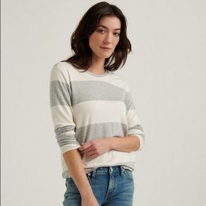 LUCKY BRAND RUGBY STRIPED CLOUD JERSEY LONG TEE
